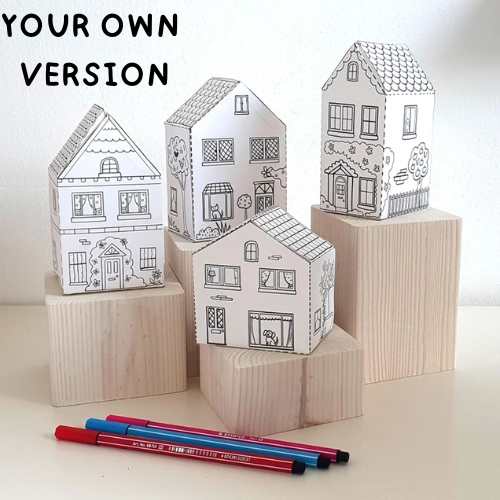 House paper craft- Craftprintstudio